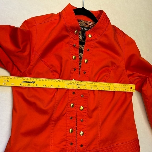 Lane Bryant open jacket blazer orange with gold buttons Sz-14.  N20 - Picture 9 of 9